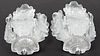 Pair of Lalique Glass Chene Wall Sconces