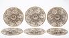 Set of 6 Transferware Oyster Plates