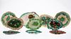 8 Majolica Leaf-Form Plates and a Pair of Plates