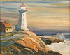 William De Garthe, Lighthouse, Oil on Board