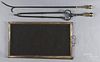Federal brass and iron fire tongs and poker, 19th c., 29 3/4'' l. and 35'' l.