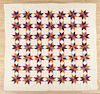 Vibrant patchwork star quilt, 82'' x 80''.