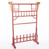 Chinese Red Painted Towel Rack, 20th Century