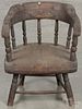 Doll's firehouse Windsor chair, 19th c., 15'' h.
