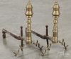 Pair of Federal brass andirons, ca. 1830, 16 1/4'' h.