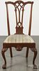 Chippendale style mahogany dining chair.