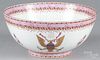 Reproduction Chinese export punch bowl with eagle decoration, 6 1/2'' h., 14'' dia.