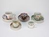 5PC 19C. Chinese Export Teacup & Saucer Group