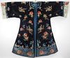 Chinese Qing Dynasty Blue Silk Floral Robe