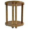 Round End/Side Table with Rounded Legs and Cerused Oak