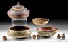 20th C. Mexican & Peruvian Shipibo Pottery Vessels (9)