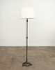 BRASS AND IRON FLOOR LAMP WITH SHADE