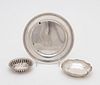 STERLING SILVER TABLE ITEMS, 2 NUT DISHES & PLATE