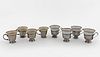 8 STERLING DEMITASSE CUPS WITH PORCELAIN LINERS
