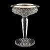 TIFFANY & CO. CUT GLASS COMPOTE WITH STERLING RIM