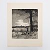 AIDEN LASSELL RIPLEY, DOVE SHOOT AT DAWN, ETCHING