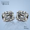 4.41 carat diamond pair Cushion cut Diamond GIA Graded 1) 2.21 ct, Color F, VVS2 2) 2.20 ct, Color E, VS1. Appraised Value: $173,600 