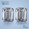 4.02 carat diamond pair Emerald cut Diamond GIA Graded 1) 2.01 ct, Color G, VS1 2) 2.01 ct, Color F, VS2. Appraised Value: $135,600 