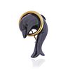 Tiffany & Co 18k Gold Onyx Dolphin Brooch Pin