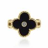 Van Cleef & Arpels Alhambra Onyx Diamond 18k Gold Ring