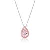 GIA 2.36ct Natural Faint Pink Diamond Platinum Gold Necklace