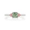 GIA 0.80ct Fancy Grayish Green Diamond Ring