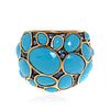 Mimi Milano 18k Rose Gold Turquoise Sapphire Ring