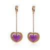 Mimi Milano 18k Gold Fuchsia Quartz Heart Earrings