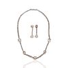 18K White Gold Diamond Drop Earrings & Diamond Necklace Set