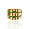 18k Yellow Gold Emerald Wide Band Ring