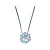 18k Gold Diamond Aquamarine Flower Necklace