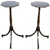 English Regency Style Chinoiserie Side Tables, Pr
