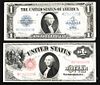 American one dollar bill, series 1917, red seal, together with a one dollar silver certificate