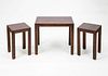 English Mahogany Low Table and Two Matching Side Tables