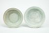 Two Chinese Incised Celadon Pottery Footed Bowls