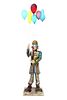 RARE! Life Size Pino Signoretto Blown and Lampworked Murano Glass Clown Holding Balloons