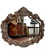 Large Art Nouveau Style Wood Framed Wall Mirror