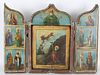 Antique Russian Triptych Icon