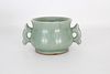 Chinese Longquan Twin Handled Celadon Censer