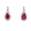 Platinum Diamond Ruby Earrings