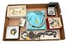 Tray lot of Silver and Costume Jewelry, to include Tiffany choker with box and bag, and squash blossom necklace with turquoise