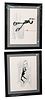Group of Eight Al Hirschfeld Lithographs, comedians suite to include the Margo Feiden Galleries, Ben Turpin meets the Keystone cops; Buster Keaton in 