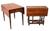 Two Piece Lot, to include federal drop leaf table, along with gate leg drop leaf table, federal height 28 1/2 inches, top 21" x 34".