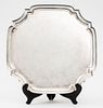 English Sheffield Sterling Footed Shaped Tray 1937