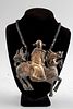 Chinese Silver Necklace with Qilin Pendant