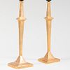 Pair of Giacometti Style Gilt-Metal Table Lamps