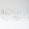 Group of Four Lucite Side Tables