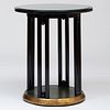 Vienna Secessionist Black Lacquer and Hammered Brass Side Table