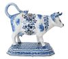 Antique Delft Blue & White Cow Creamer