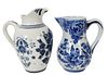 (2) Porcelain Blue & White Delft Pitchers